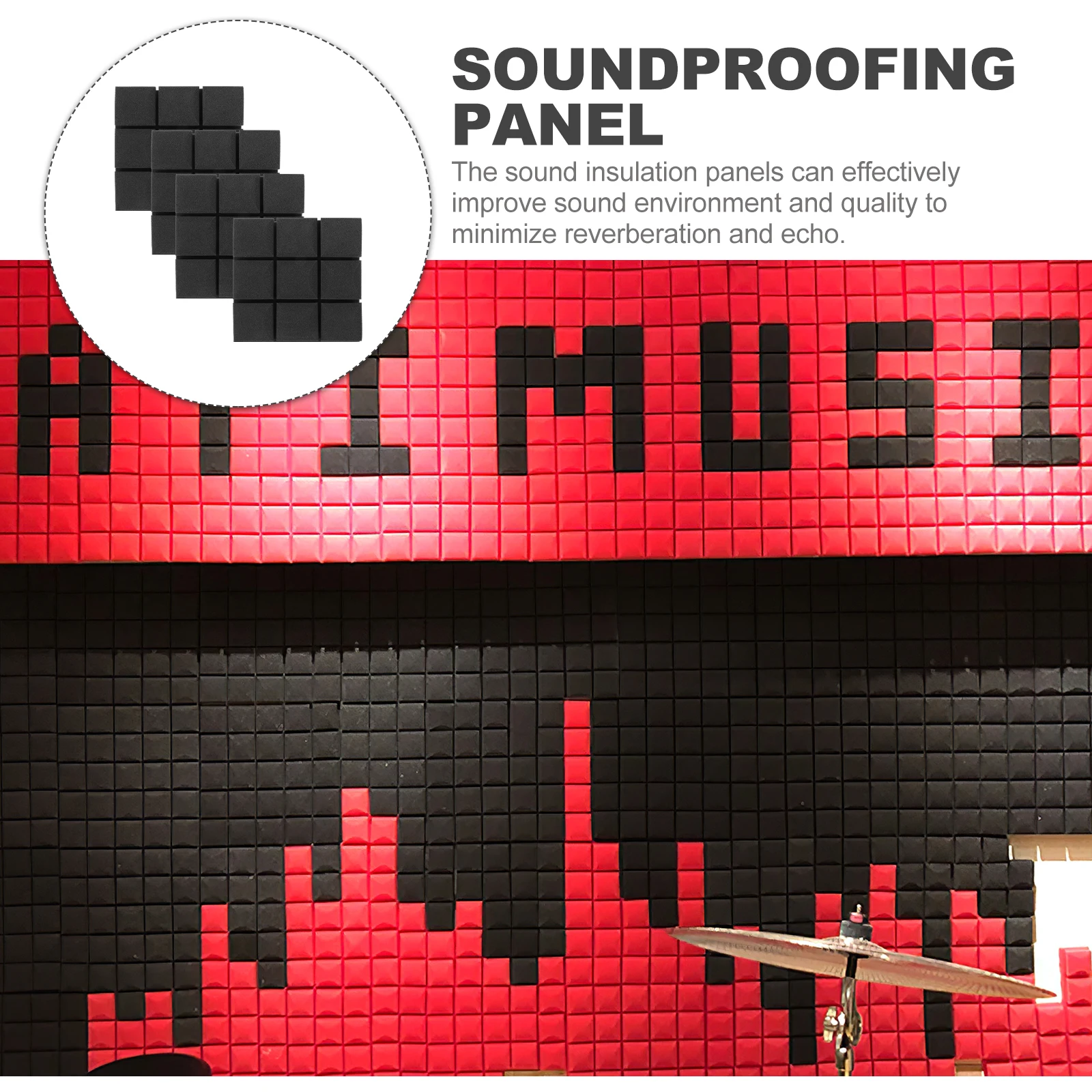 

4pcs Sound Absorbing Cotton Wall Panels Foam Acoustic Soundproofing Studio Home Office Recording Noise Reduction for Theater