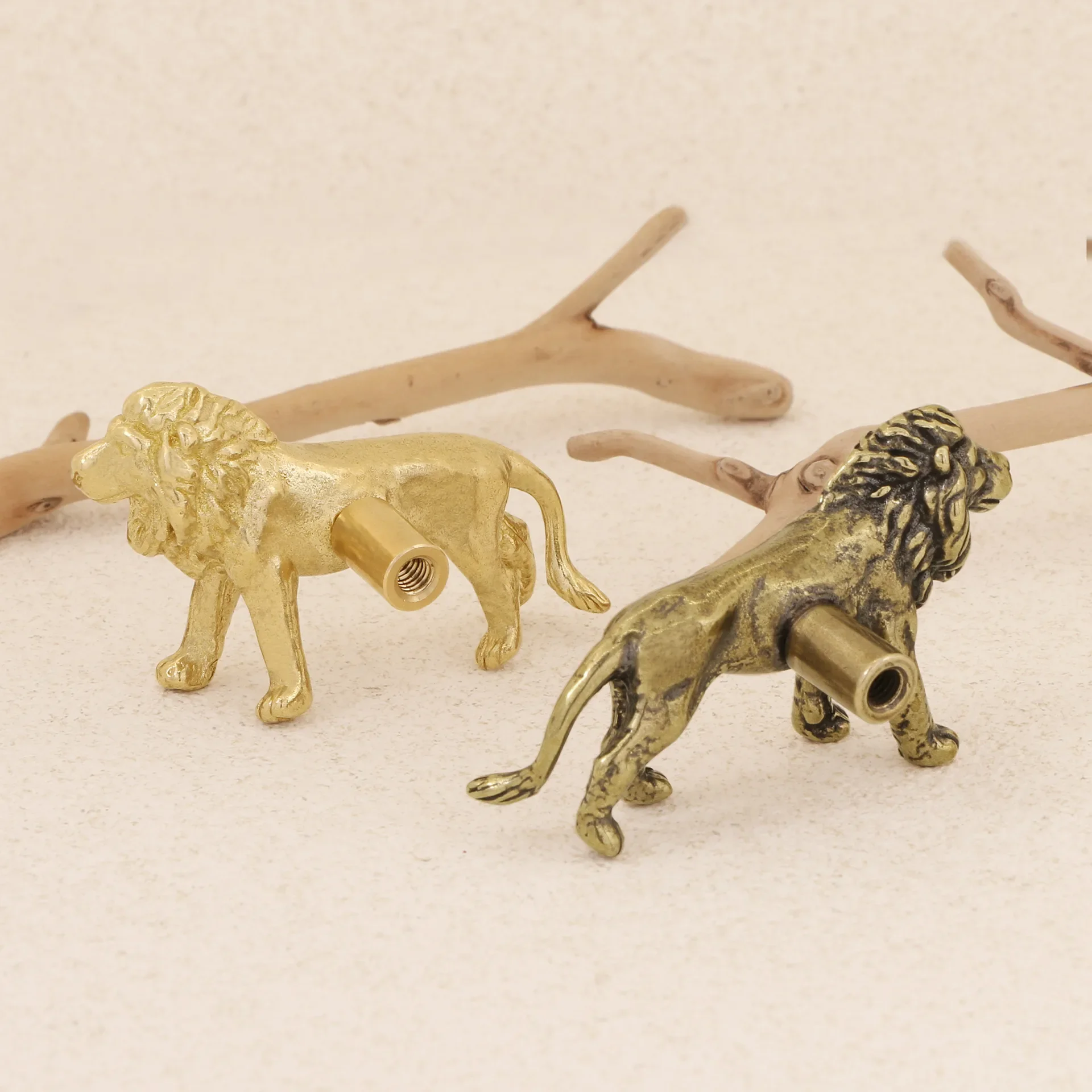 New Chinese Style Brass Children's Room Drawer Handle Creative Lion Shaped Cabinet Handle Personalized Wardrobe Door Handle