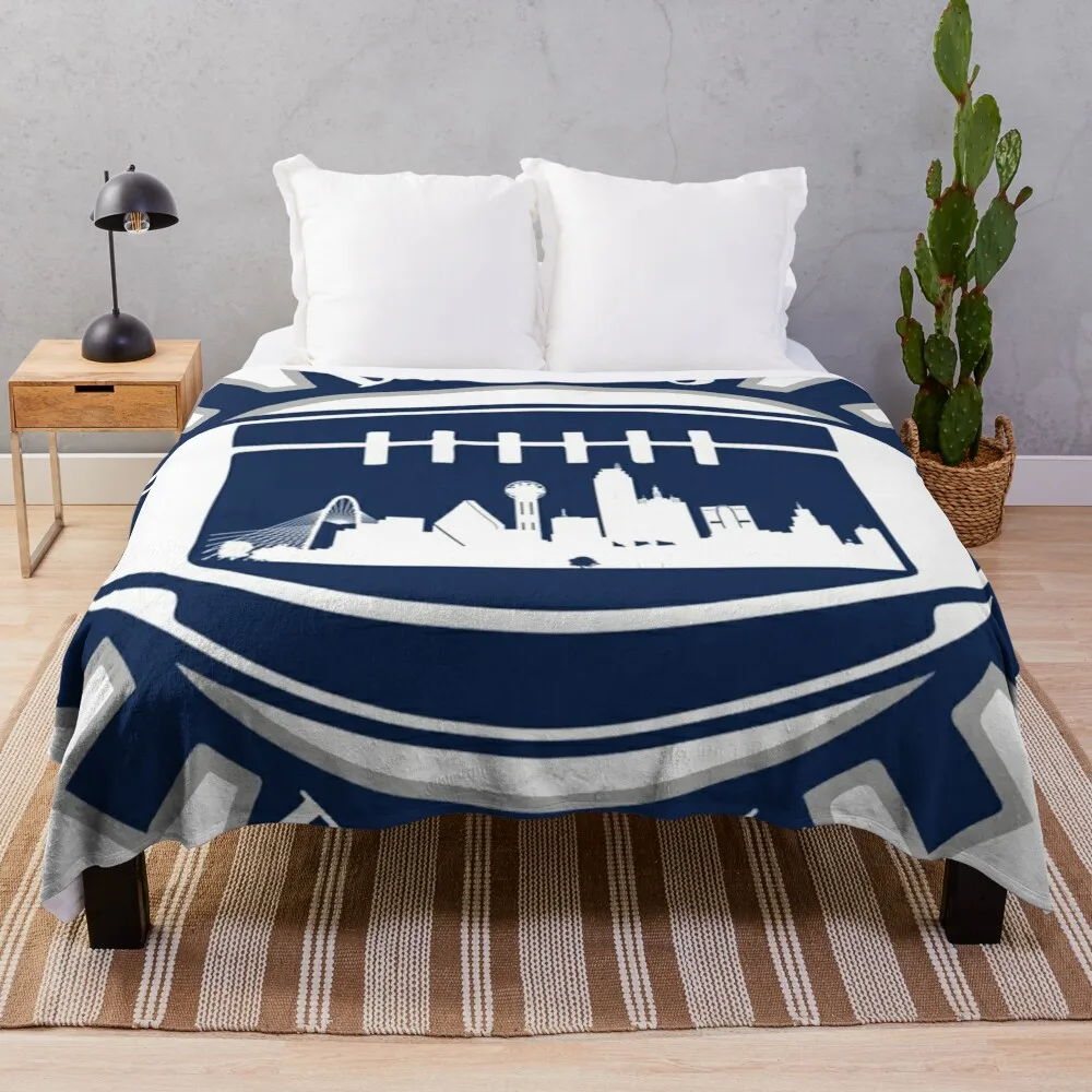 Dallas Football Round Aluminum Metal Shape Throw Blanket Winter beds Plaid Decoratives Blankets