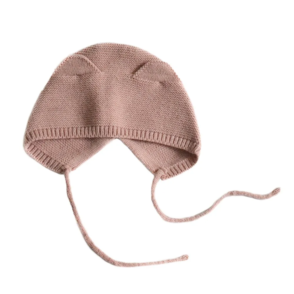 1-4 سنة يندبروف بلون الطفل محبوك قبعة لينة لطيف الأطفال قبعة دافئة آذان الكرتون قبعات صغيرة طفل الأطفال أطفال #1
