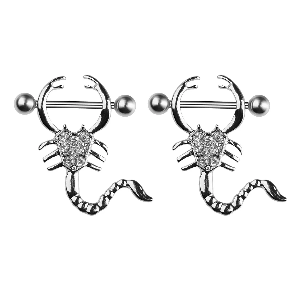 1Pcs stainless steel scorpion breast ring fashion piercing jewelry punk piercing products