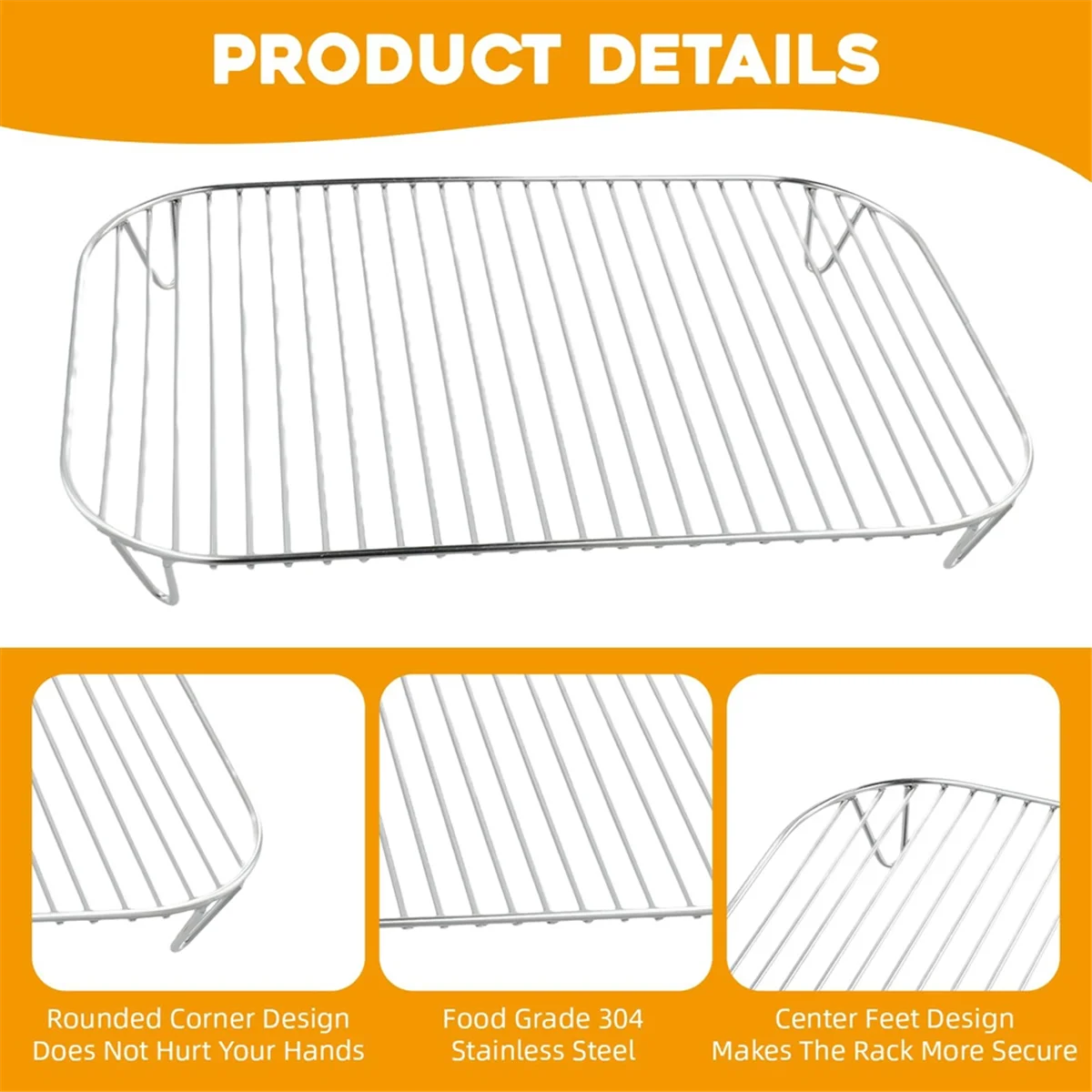 NEW LISTING~Cooking Grate for Woodfire,Grill Hot Air Fryer Grill Grate, Stainless Steel Fryer Grill, Air Fryer Accessories