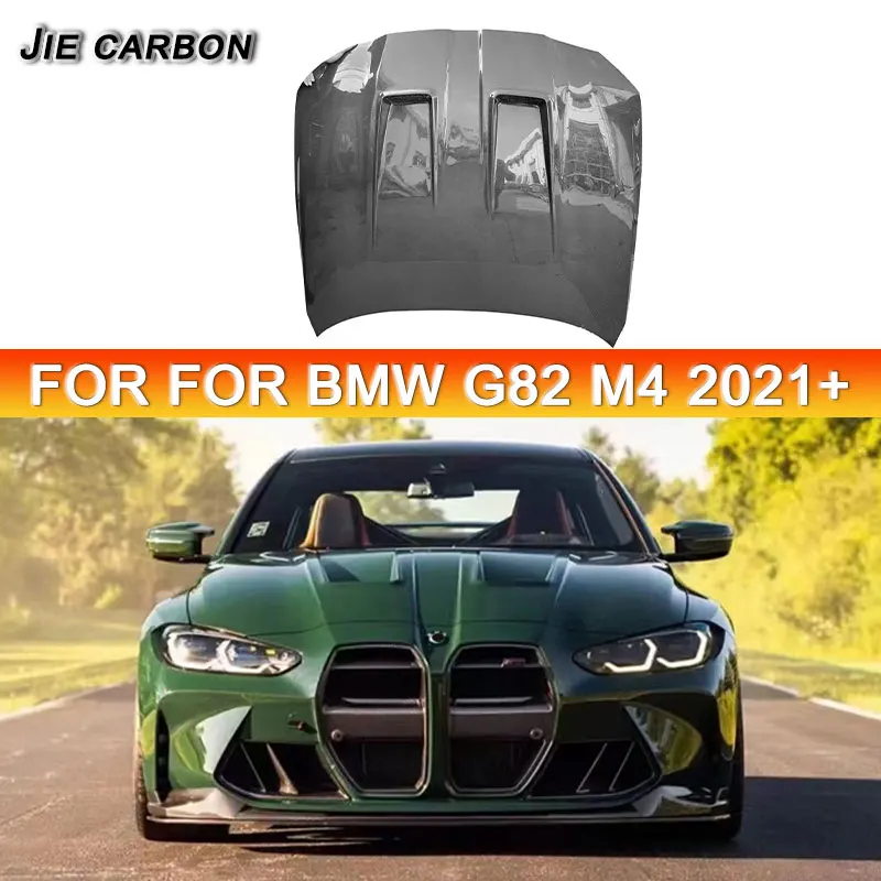 For BMW M3 M4 G80 G82 G83 2021+ Carbon Fiber Perforated Front Engine Cover Auto Accessories Vent Cover Hood Body Kit