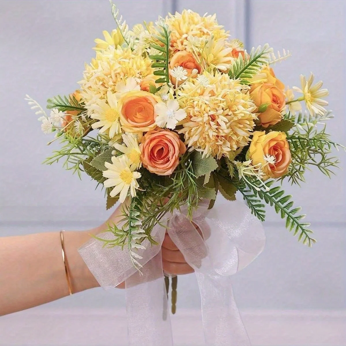 

4 件套 Artificial Silk Flowers Bouquet for Home Decorations, Table Centerpieces Decorations, Flowers Arrangement, Wedding
