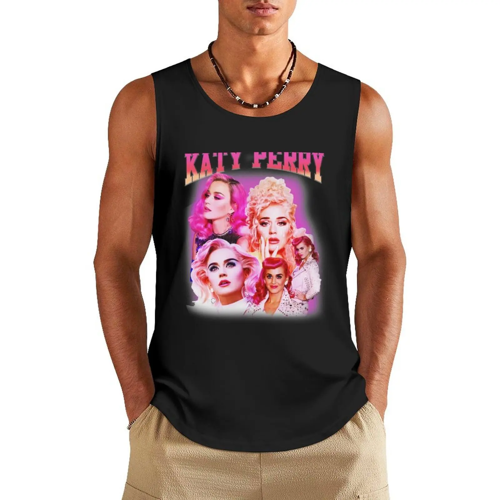 

Katy - Perry Tank Top Male vest Men's gym clothing bodybuilding t-shirt Men's t shirt