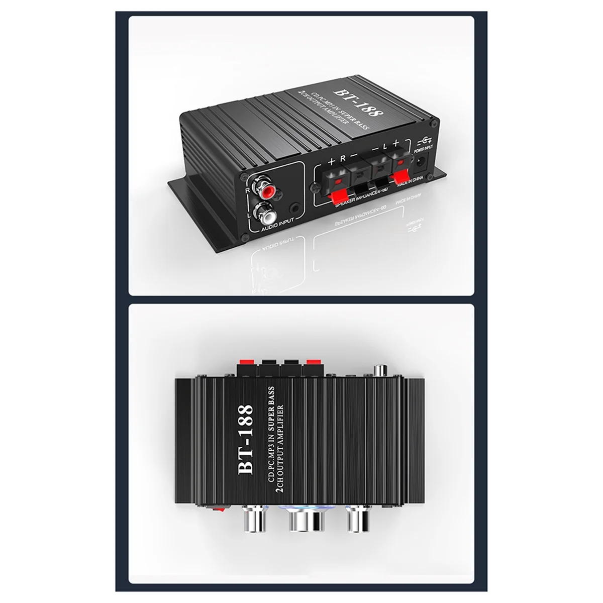 T06C-BT-188 Amplifier Bluetooth Digital Mini Output 2 Saluran Amplifier Audio Komputer Rumah 12V Mobil