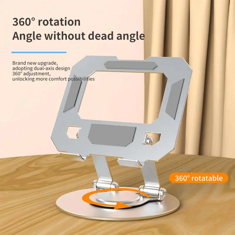 

Подставка для планшета с поворотным основанием на 360 градусов, регулируемый держатель для планшета из углеродистой стали, складная подставка для монитора, портативный держатель для компьютера