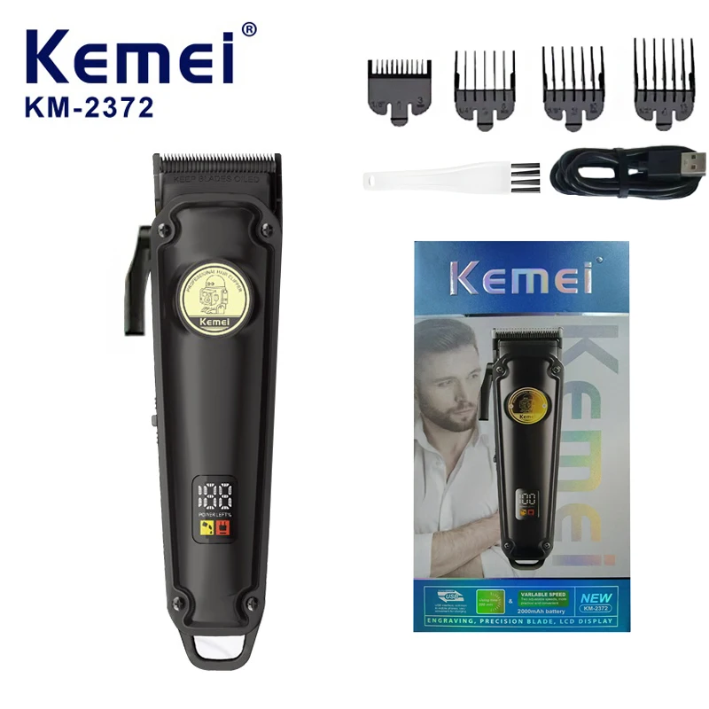 KEMEI km-2372 Professional Hair Clipper Trimmer Lithium Battery Electric Cordless Powerful Hair Clipper Trimmer