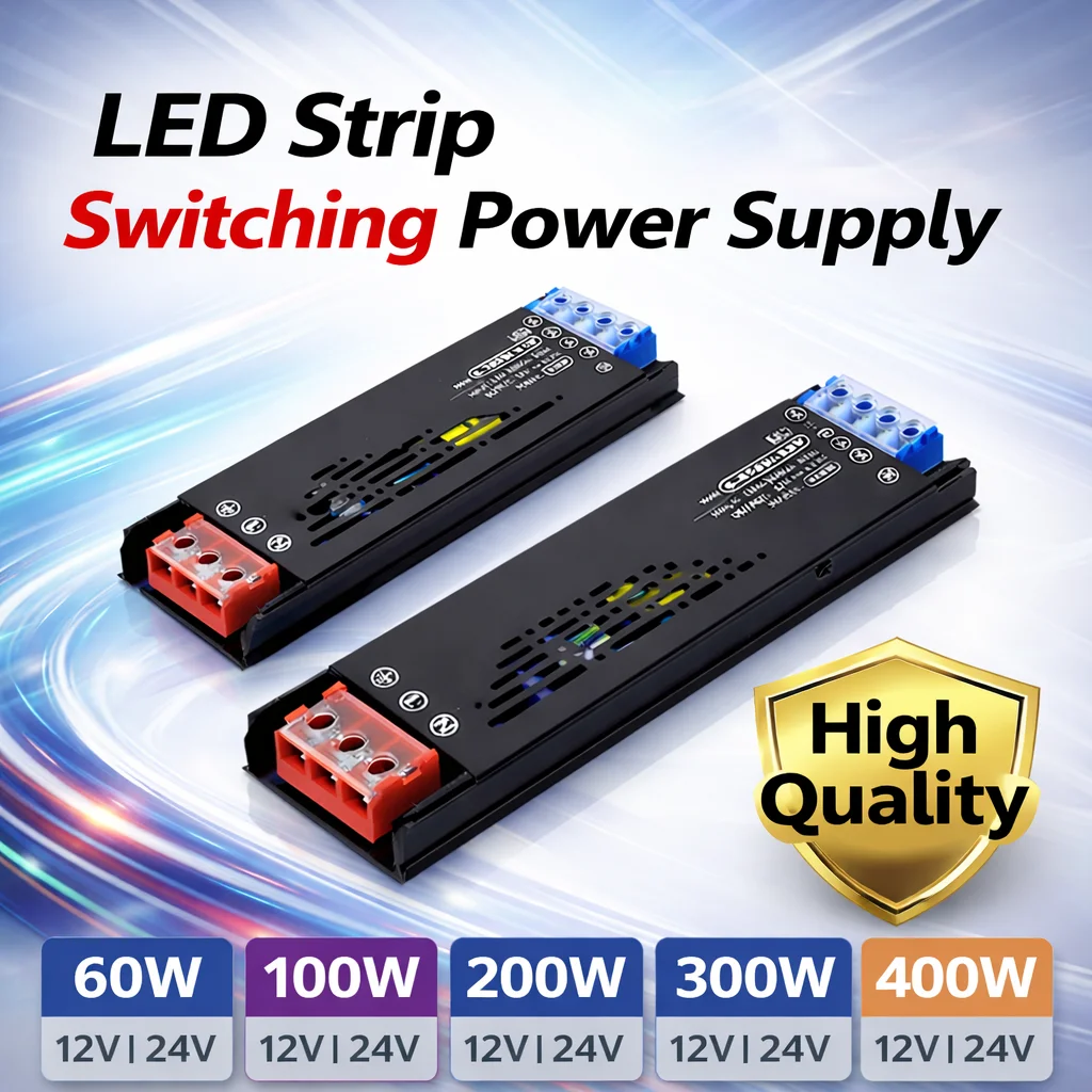 LED Driver AC 220V to DC 12V 24V 5A 12.5A 60W 100W 200W 300W 400W Lighting Transformers SPMS LED Light Driver Power Adapter