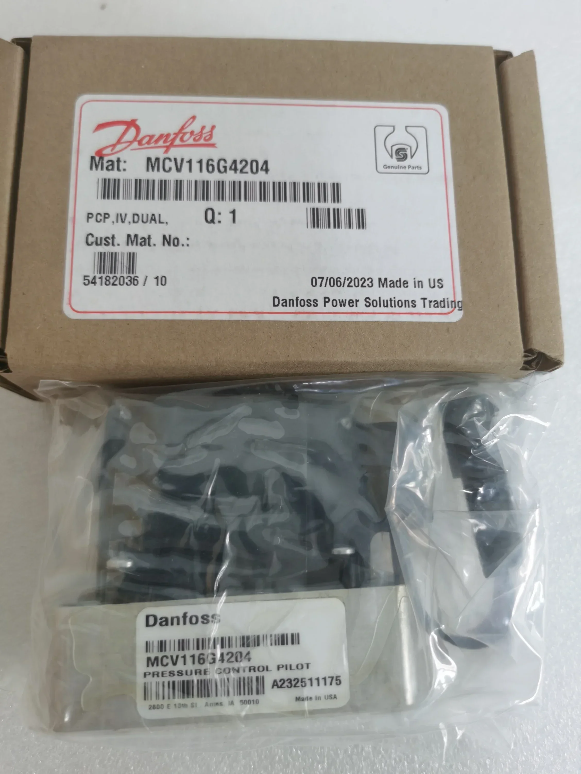 MCV116G4201 High Quality Danfoss Hydraulic Control Pressure Control Pilot Valve MCV116G4204