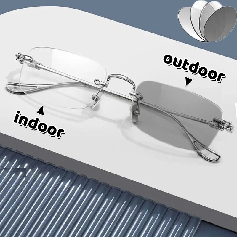 نظارات قصر النظر البصرية المضادة للضوء الأزرق بدون حدود، نظارات متغيرة الألوان للنساء والرجال، نظارات شفافة بالقرب من البصر #1