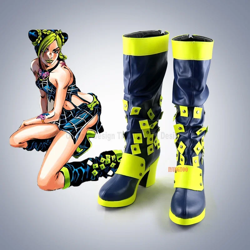 JJoJo's BBizarree Adventure 6 Stone Ocean Cujoh Jolyne Kujo Jolin Characters Anime Costume Prop Cosplay Shoes Boots