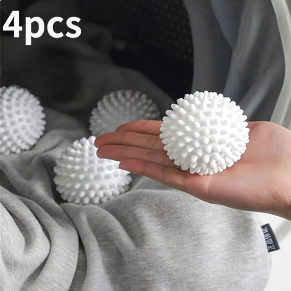 4Pcs PVC Dryer Ball Reusable Laundry Ball Washing Machine Drying Fabric Softener Ball for Home Clothe Cleaning Tool Accessrices