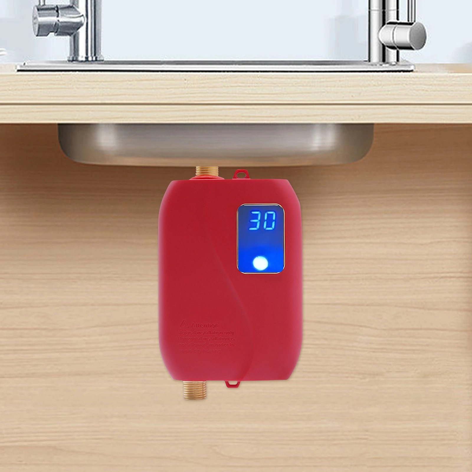 

Электрический безрезервуарный водонагреватель 3000 Вт, безрезервуарный мини-нагреватель горячей воды с цифровым дисплеем под раковиной по запросу, мгновенный для дома