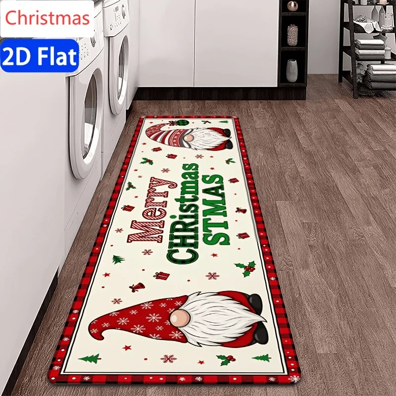 Cute Xmas Gingerbread Man Bedroom Living Room Laundry Floor Mat Entryway Area Rug Kitchen Runner Rug Anniversary Home Decor