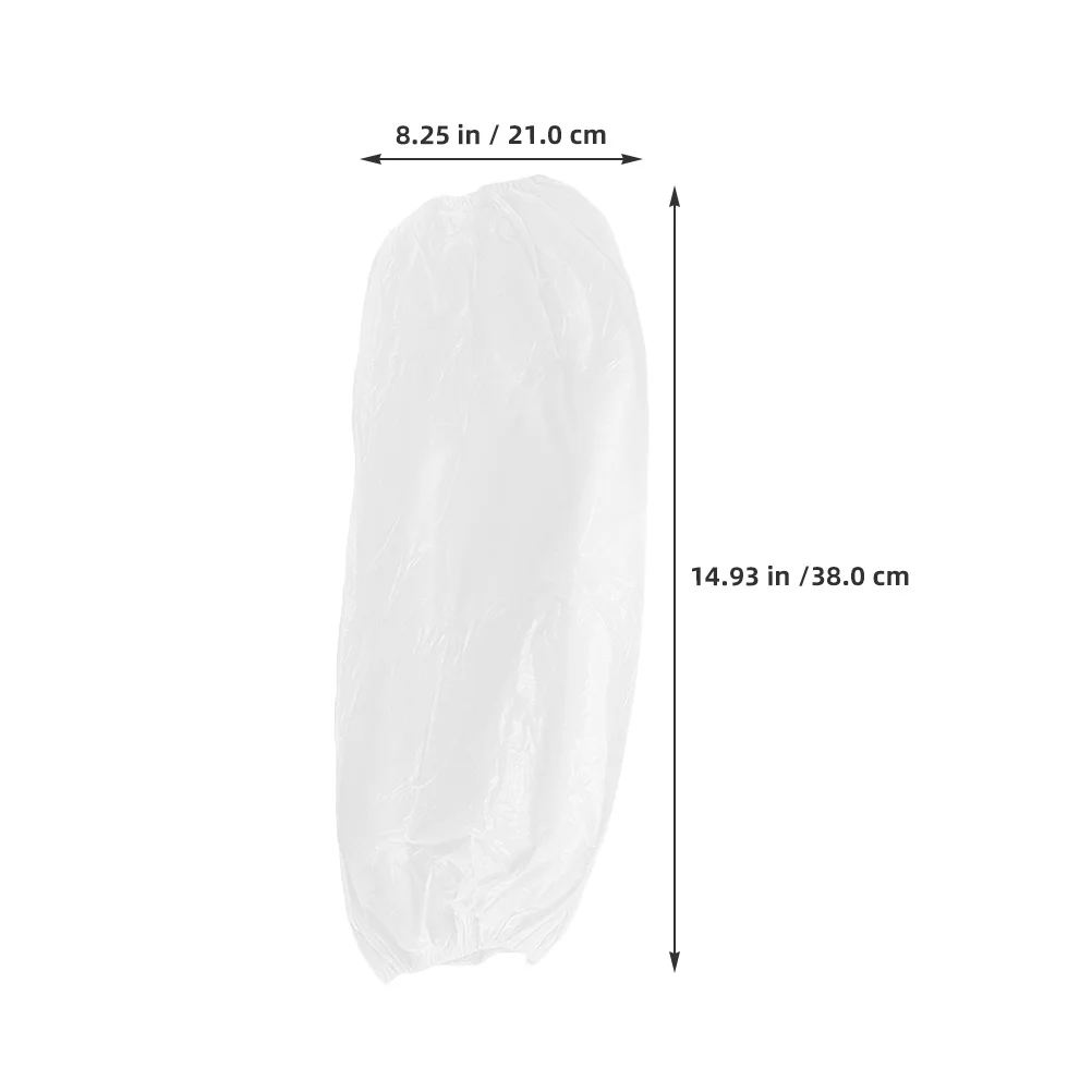 100 قطعة من أغطية أكمام أذرع تبريد بلاستيكية للاستعمال مرة واحدة مقاومة للماء متينة للرجال والنساء في المطابخ والمختبرات والصالونات والأكمام البلاستيكية