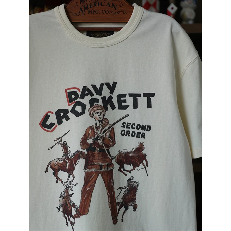 

Second Order Davy Crockett T-Shirt Vintage Inspired Print Men's Short Sleeve Tee