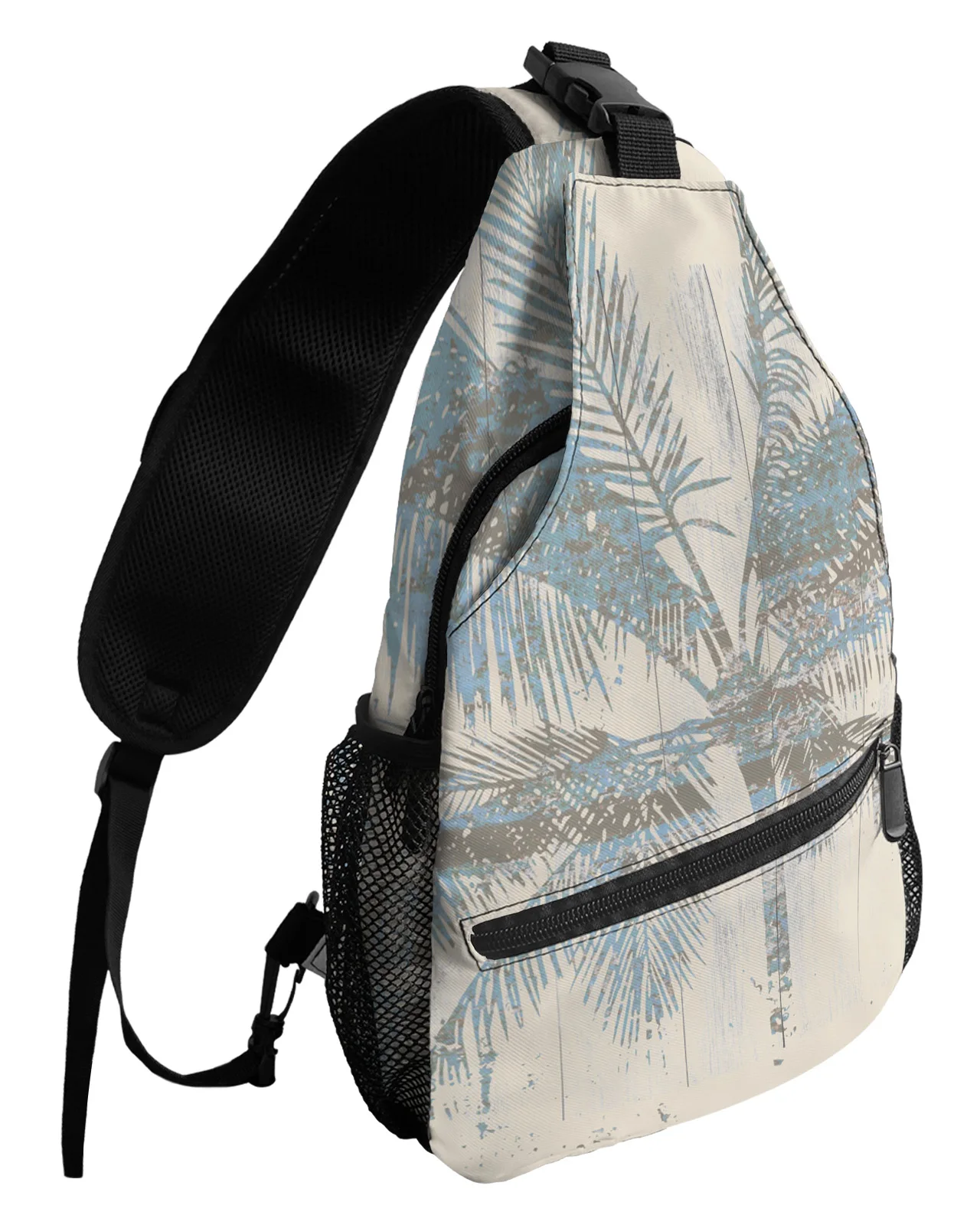 

Wood Grain Abstract Palm Tree Tropical Mottled Texture Chest Bags For Women Men Waterproof Sport Bags One Shoulder Crossbody Bag