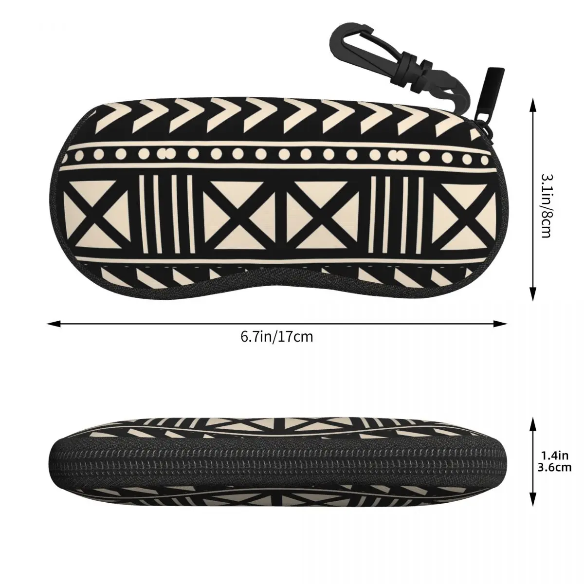 アフリカの泥布黒と白のトレンドシェルメガネケースプロテクターサングラスボックス女性男性ソフト眼鏡バッグポーチ