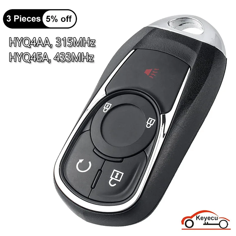 KEYECU 4 Buttons for Buick Encore Regal 2017 2018 2019 2020 2021 Smart Remote Key Fob HYQ4AA 13506665 13532383 HYQ4EA 13511629