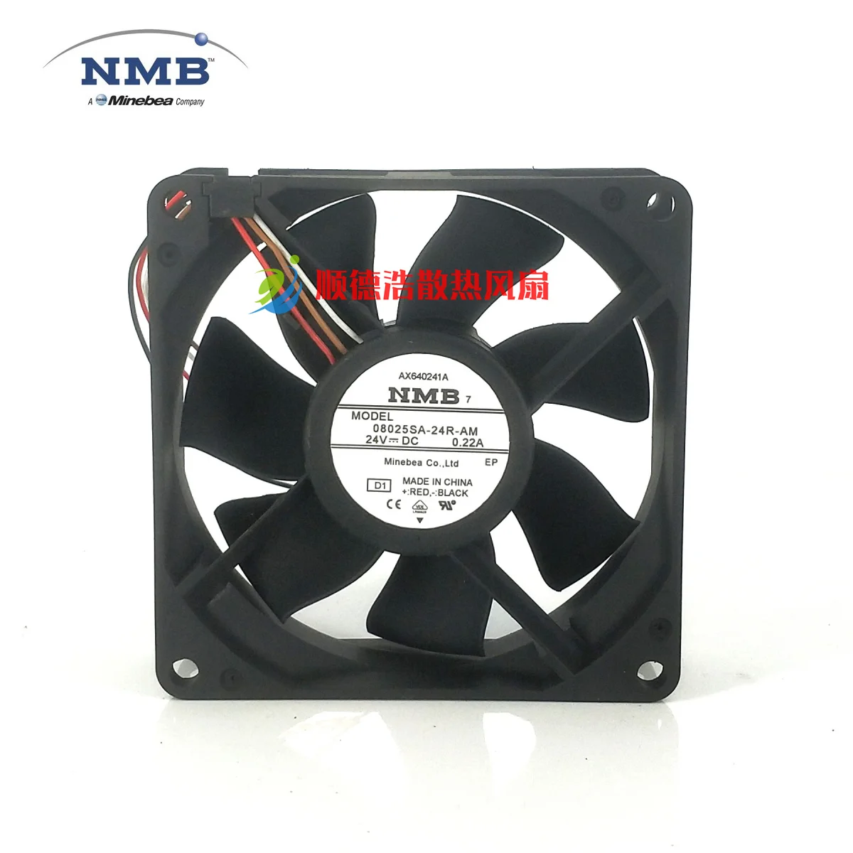 

NMB 08025SA-24R-AM DC 24V 0.22A 80x80x25mm 4-Wire Server Cooling Fan