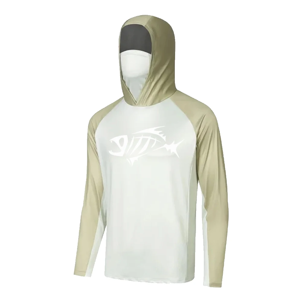 Fishing Hoodie Shirts with Mask Men Long Sleeve Sweatshirt Uv Protection Moisture Wicking Fishing Clothing