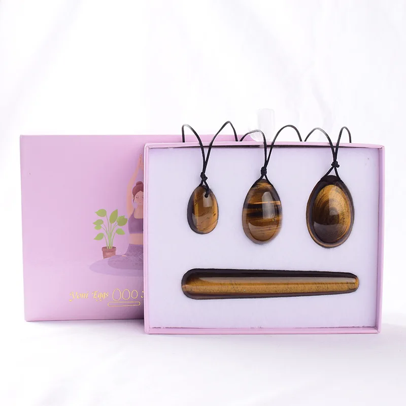 

Natural Tiger Eye Yoni Egg Set Vaginal Tightening Jade Eggs Massage Stone Crystal Ball Yoni Wand Kegel Exerciser Jade Massager