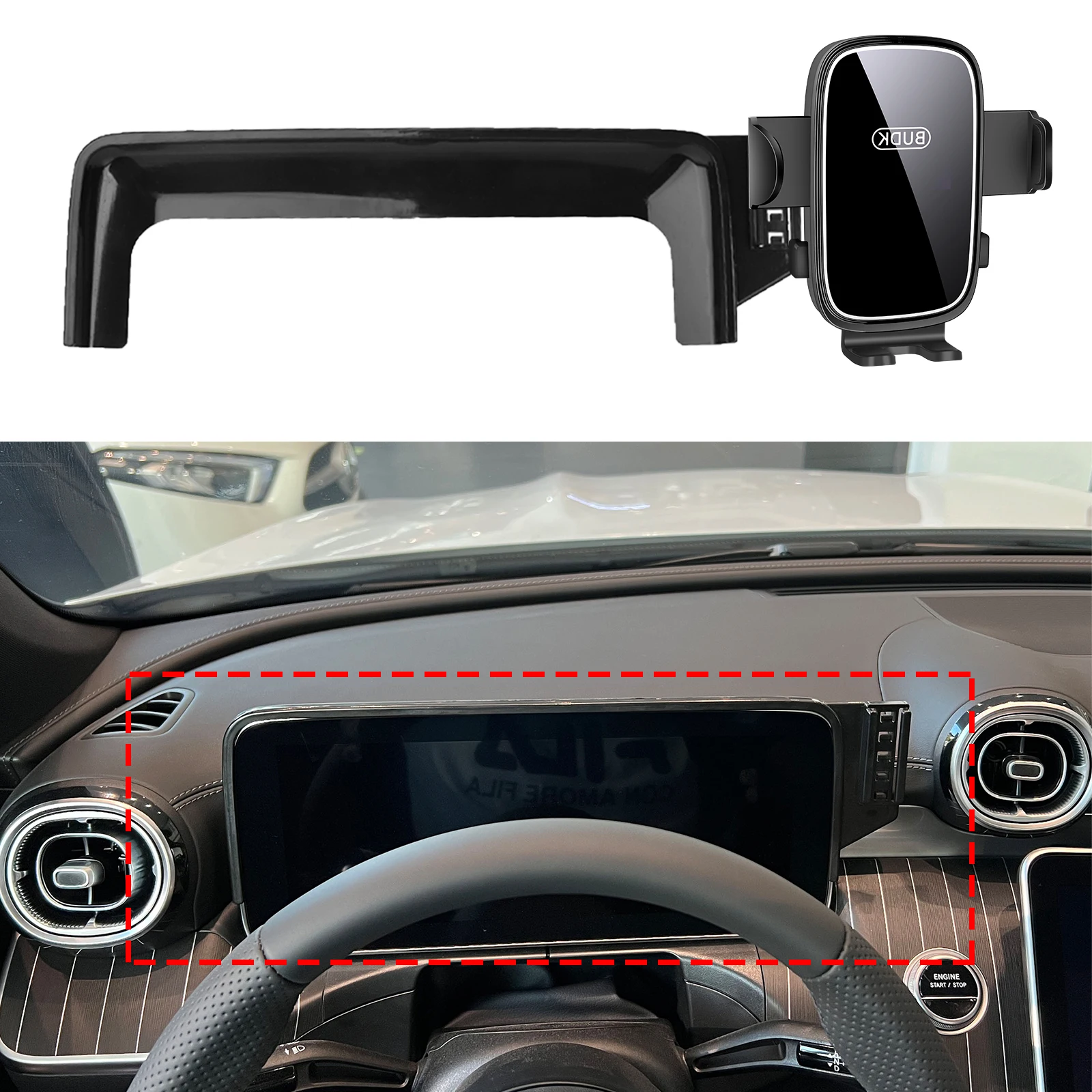 

fit for Mercedes-Benz C-Class 2022-2025 C CLASS W206 Custom Fit Phone Holder Mount Dashboard Screen Base No Drill Car​​