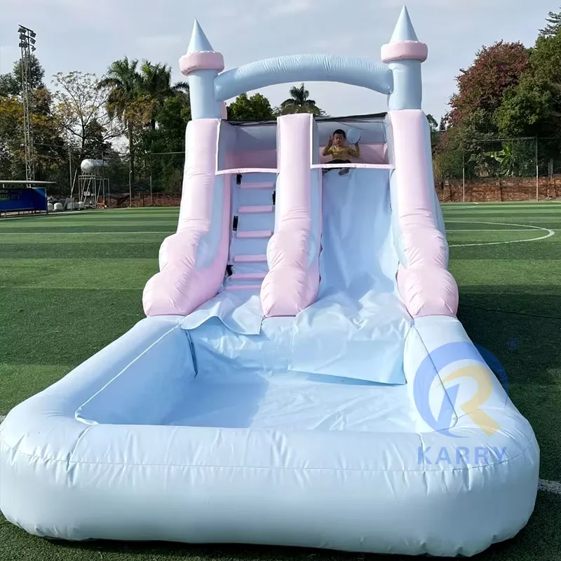 

Garden Pink Bounce House Bouncy Castle Inflatable Park Water Slide Princess Inflatable Pool Slide For Sale