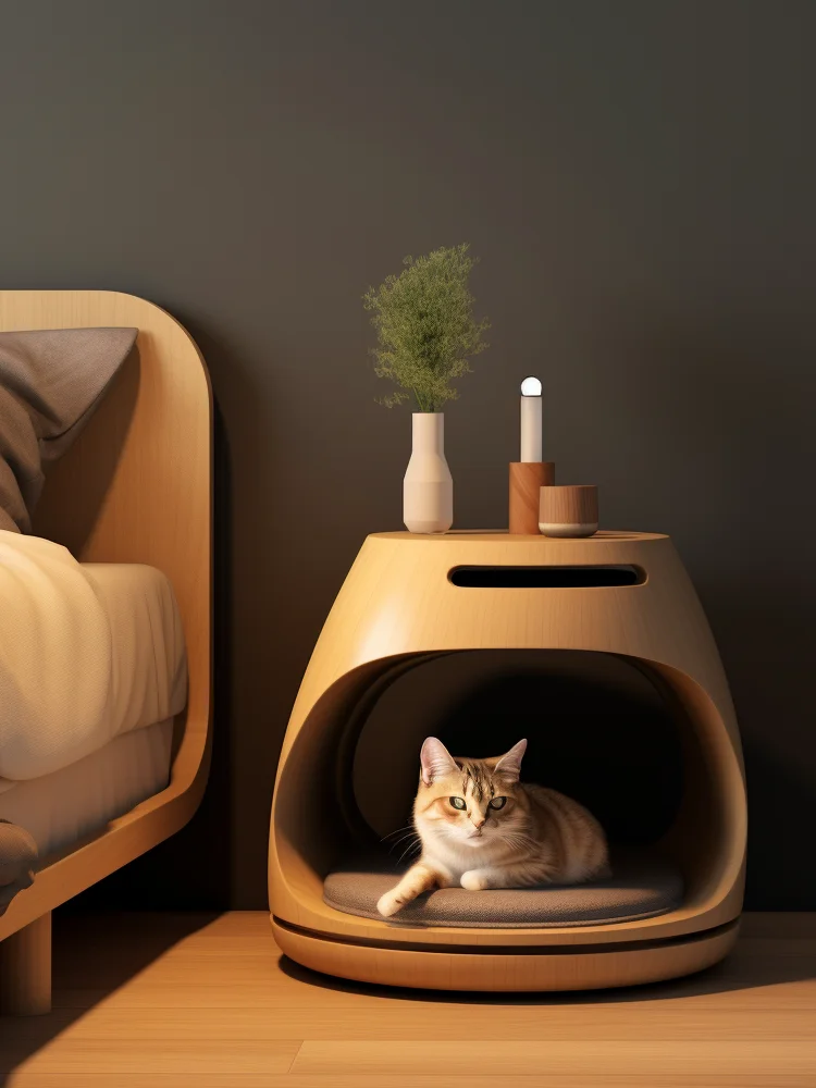 Cat kennel winter general coffee table bedside nightstand warm semi-closed cat house   human pet shared home