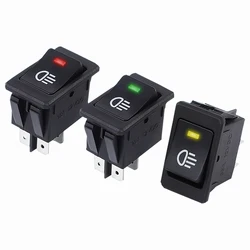 KCD4 Rocker Switch ON-OFF 2 Position 4 Pins LED push button 12v 35A automobile refitting fog lamp switch with light With Lightin