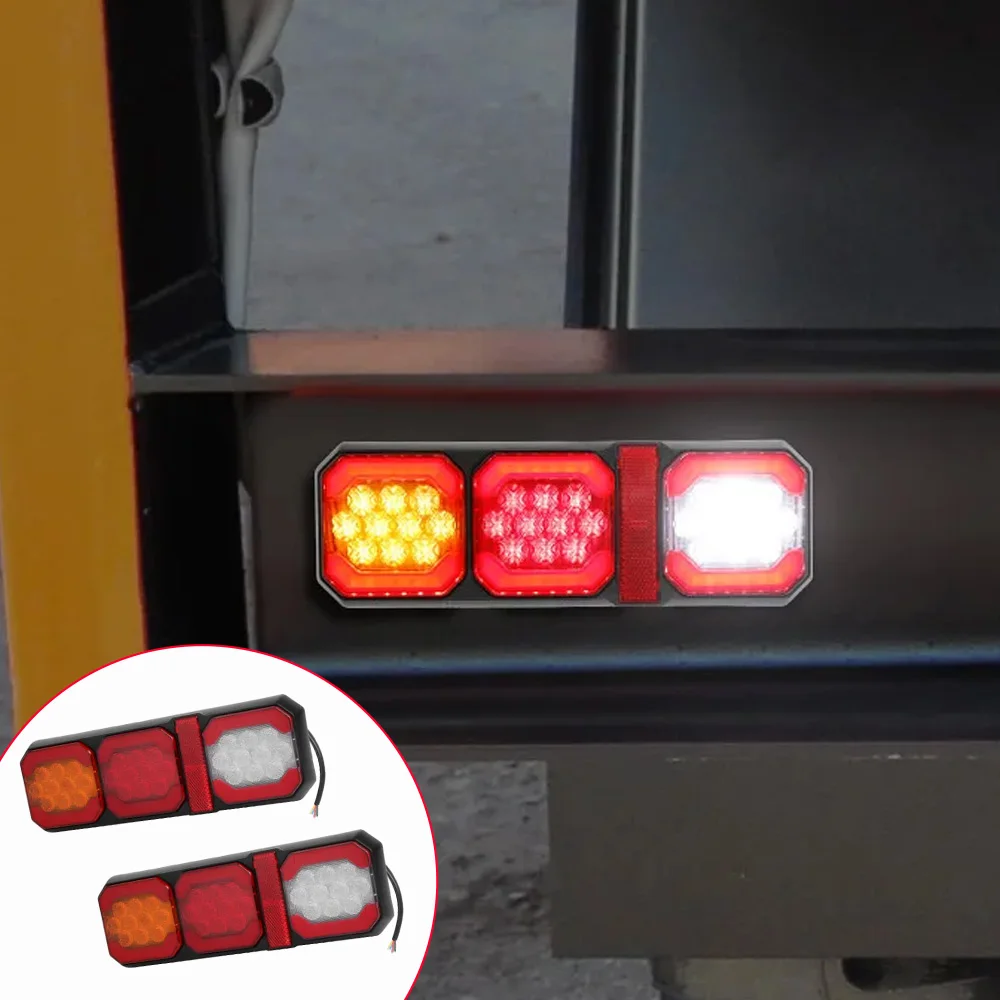 

2pcs LED Tail Light With Reflector Left and Right Universal LED Side Marker Lights Warning Tail Light Auto Car External Lights