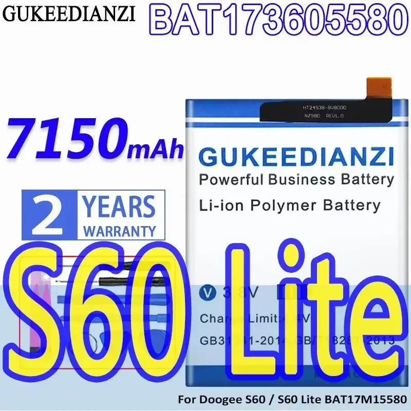 

Long-Lasting 7150Mah BAT173605580 For Doogee S60 Lite Mobile Phone Battery Fast Charging