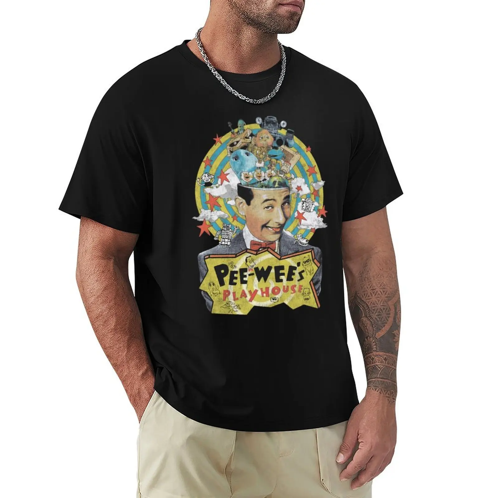 

Pee Wee Herman play house T-Shirt boys whites Short sleeve tee vintage funny t shirts for men