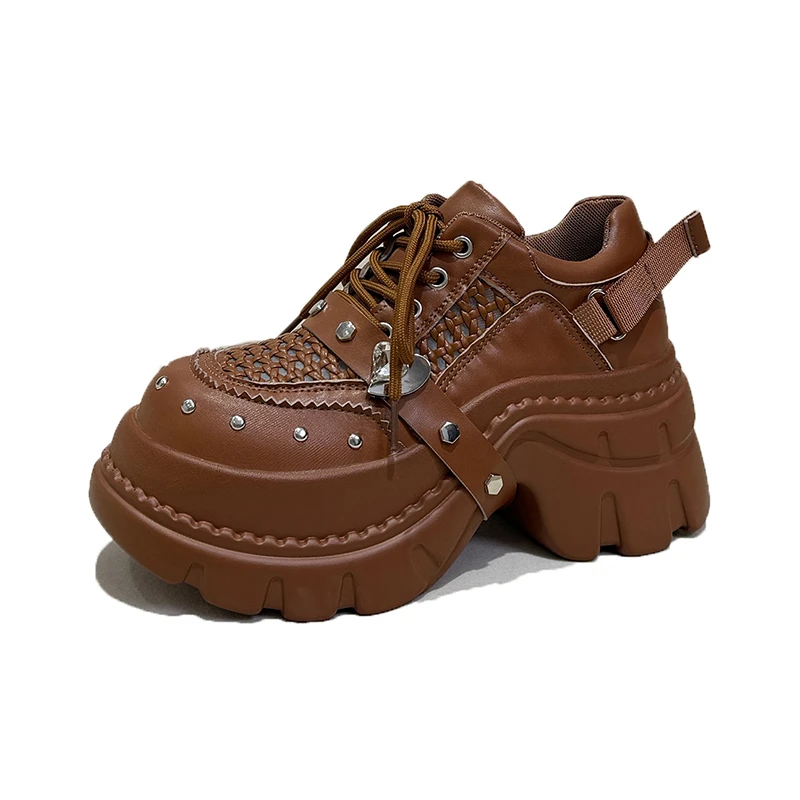

Fashion Chunky Sneakers for Women Summer Hollow Breathable Platform Sports Shoes Woman Gothic Punk Style Thick Sole Sneakers