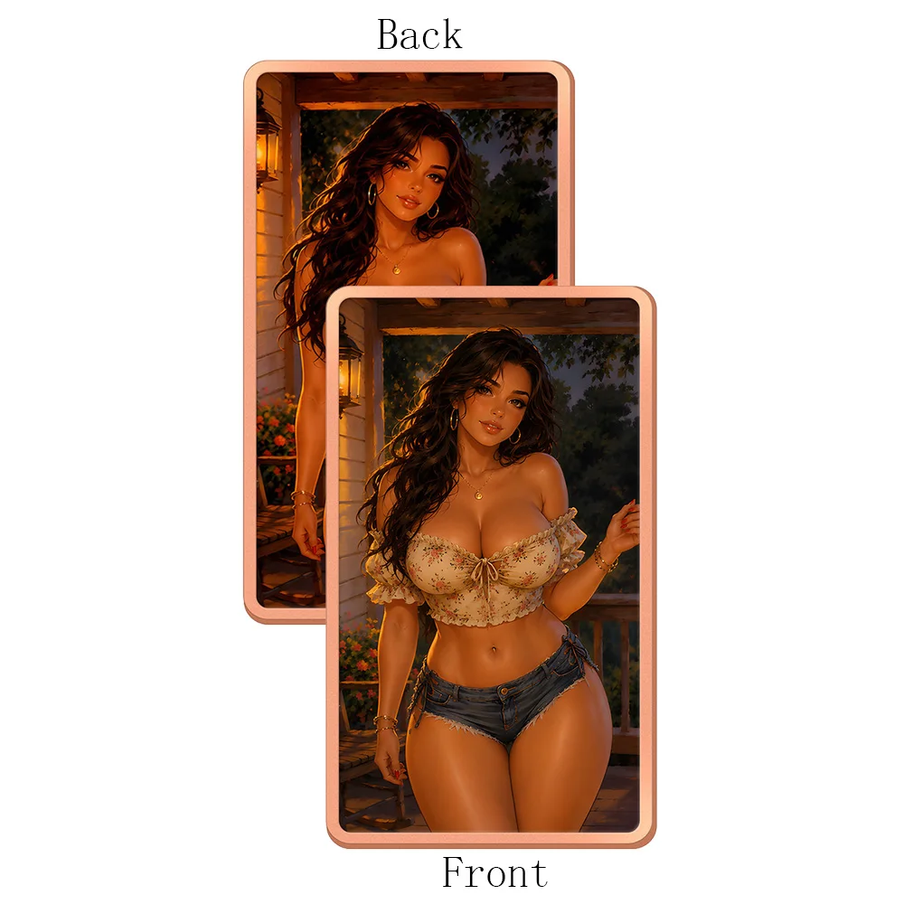 Vintage Pin-Up Girl 1 oz .999 Fine Copper Bars Fantasy Women Art Color Print Bullion Pure Copper Bars Beauty Bar Collection