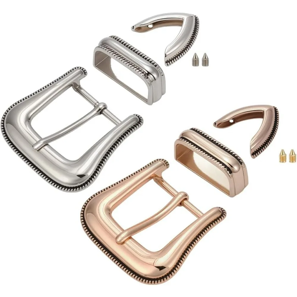 

Western Cowboy Buckle Smooth & Floral Belt Replacement Buckles Alloy Belt Fastener for Men Women