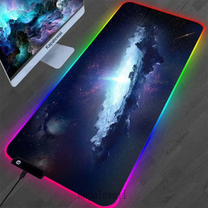 

RGB Space Starry Sky MousePad Gamer Custom XXL Mouse Mat MousePads Natural Rubber Office Anti-slip Mice Pad Waterproof Mause Pad