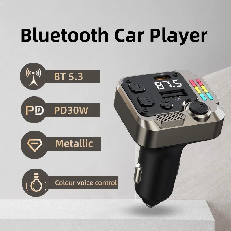 

Wireless 5.3 Bluetooth Charging Adapter, C68 Model, Supports PD 30W Colorful Ambient Light, Working Voltage 12V-24V, Metal Mater
