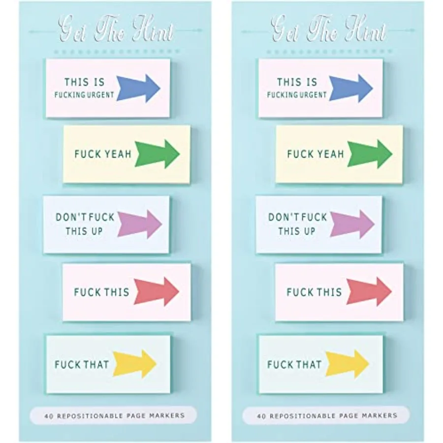 

2 Pieces Funny Sticky Notes Adult Self Stick Note Pads Passive Aggressive Notes Sweary Sticky Note Tags Office Gifts for Cowork