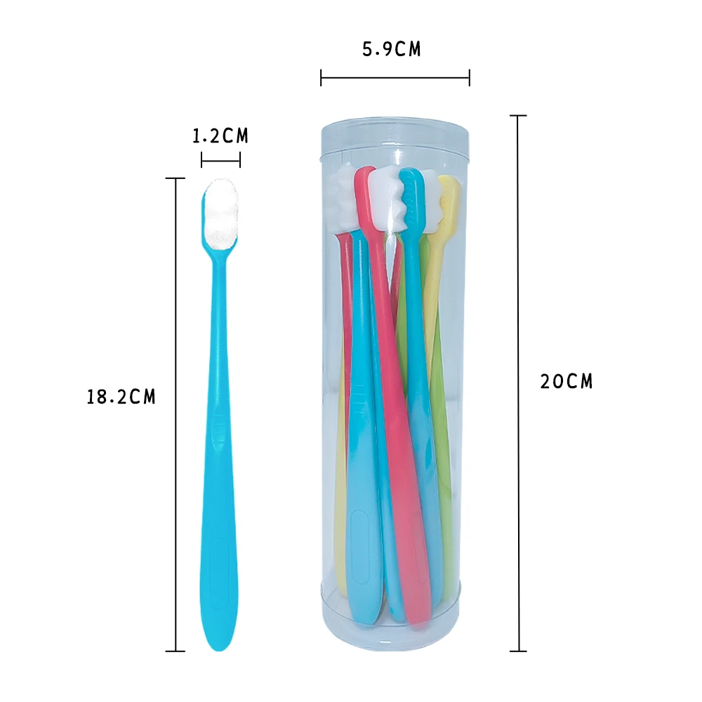 Dopamina Toothbrush Set, Super Fino, Denso, Cerdas Macias, Língua, Nariz, Cravo, Diário, Limpeza, Família, 12pcs