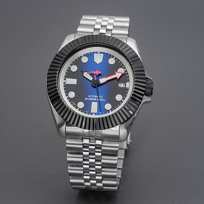 Nieuw ontwerp SKX007 herenhorloge Fit NH36 Automatisch uurwerk 316L roestvrij staal saffierglas 200M waterdicht horloge Horloge