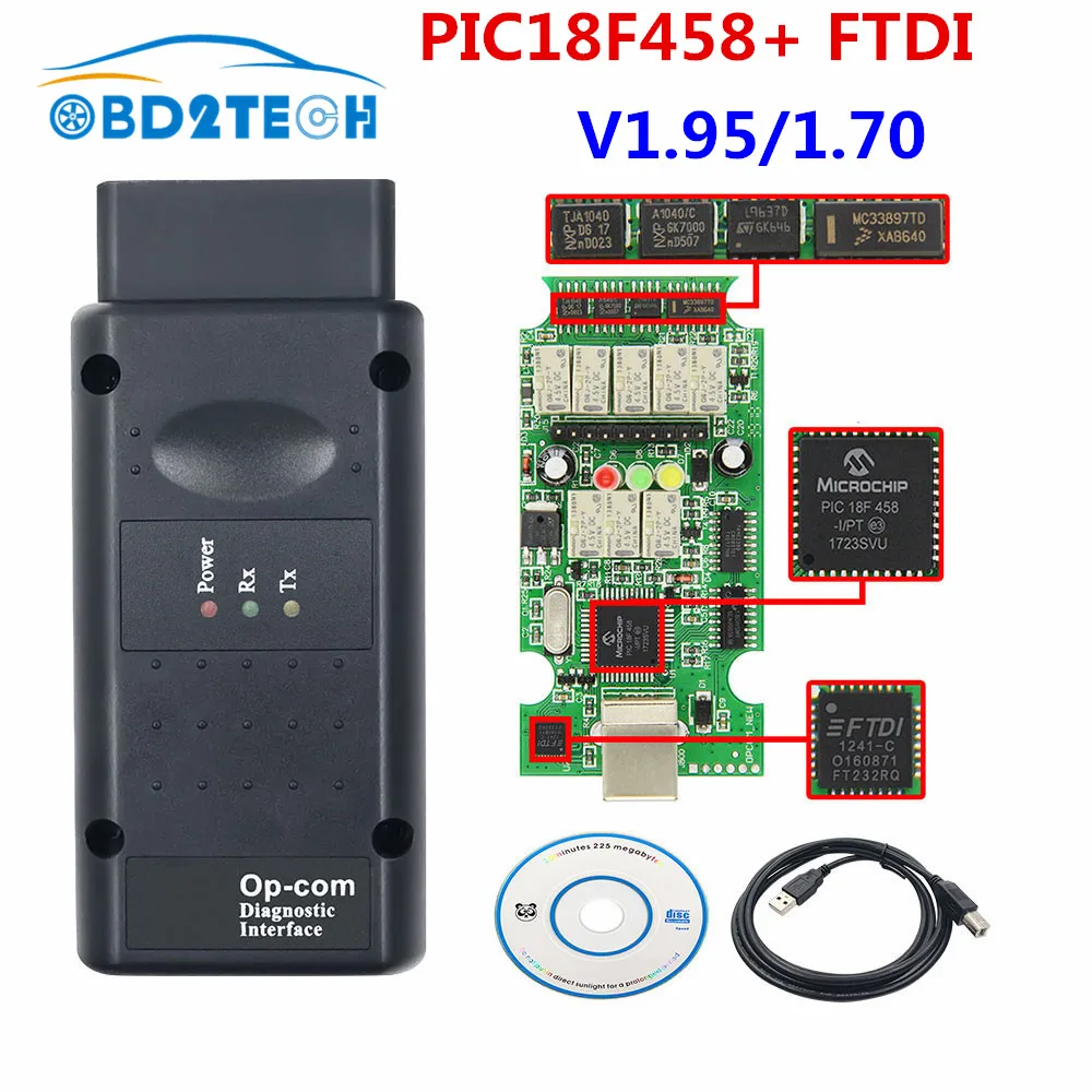 New Opcom 1.70/1.95 Can Be Flash Update CAN-BUS Code Reader OBD2 Car Diagnostic Scanner Tool Opcom With Real PIC18f458