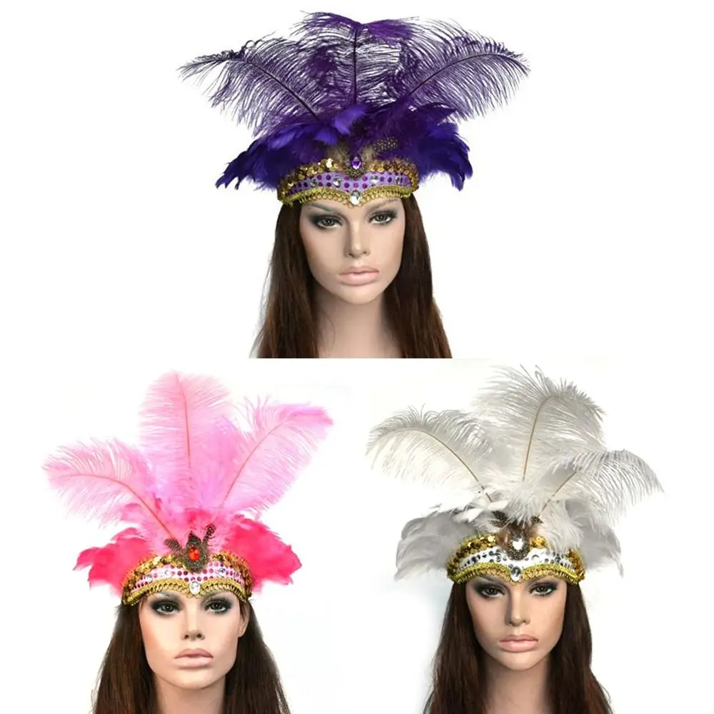 Fashion Adults Indian Peacock Hair Accessories Feather Headdress Hair Band Halloween Carnival