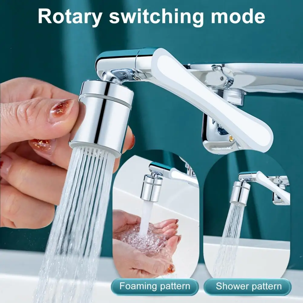 Rotating Faucet Extender Alloy Design Dual Water Mode 1080 Degree Rotating Arm Kitchen Bathroom Sink Aerator Attachment