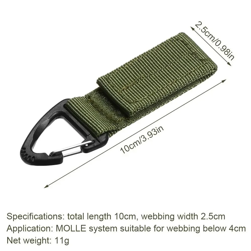 1-3 Stück Taktischer Schlüsselhaken-Clip, Klemme, Schnalle, Nylon-Gurtband, Molle-Gürtelkarabiner, Outdoor-Gurt, Kletterzubehör – Detail 8