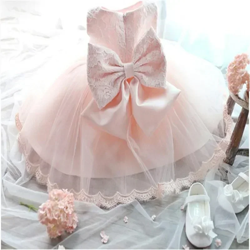 Newborn Baby Girl Christening Gown Kids Party Dress for Girls Wedding Puffy 1 Year Birthday Outfits Baptism Clothes Little Girl