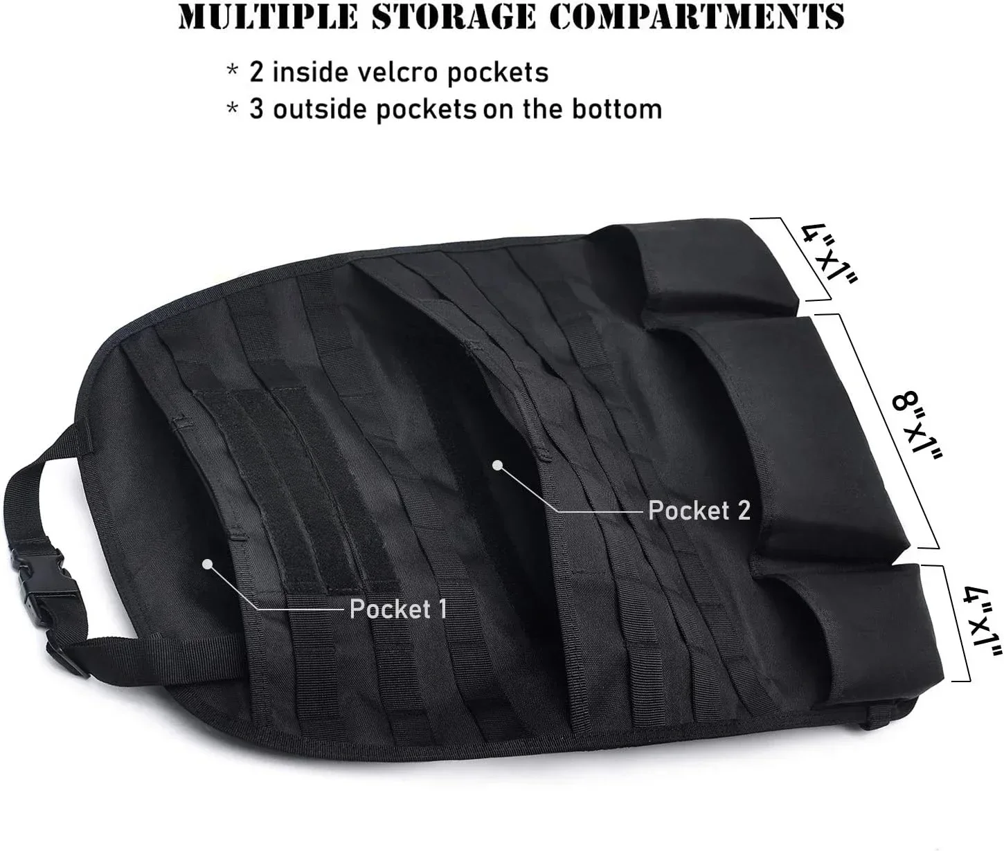 Universal Car Seat Back Organizer Tactical Molle Car Seat Organizer Storage Bag Self-driving Hunting Seat Cover Bag Accessories
