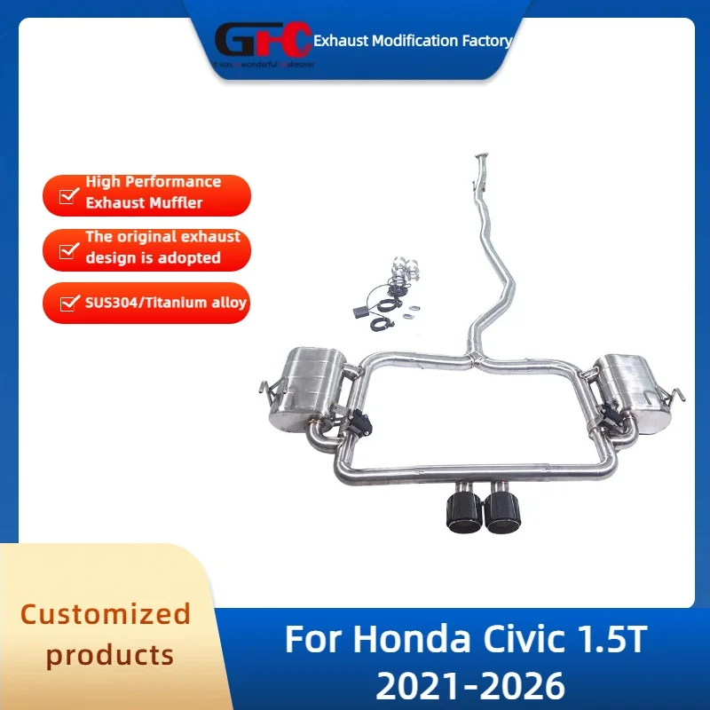 

GFC Valvetronic Exhaust Pipe for Honda Civic 1.5T 2021-2026 High-Performance 304 Stainless Steel Valve Exhaust Muffler System