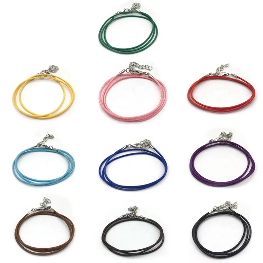 

100Pcs ed Cotton Necklace Cord Chain w/ Lobster Clasp for Jewelry Making